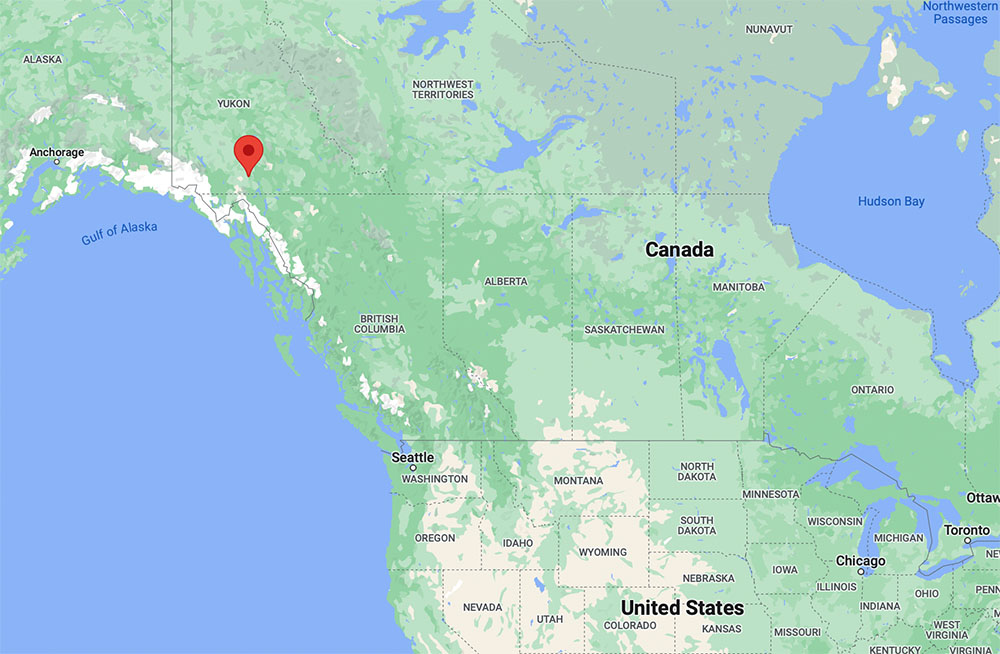 This is a map graphic that shows where the Yukon is in relation to the United States. United Airlines canceled the passenger's flight and Expedia said she couldn't get a refund. 