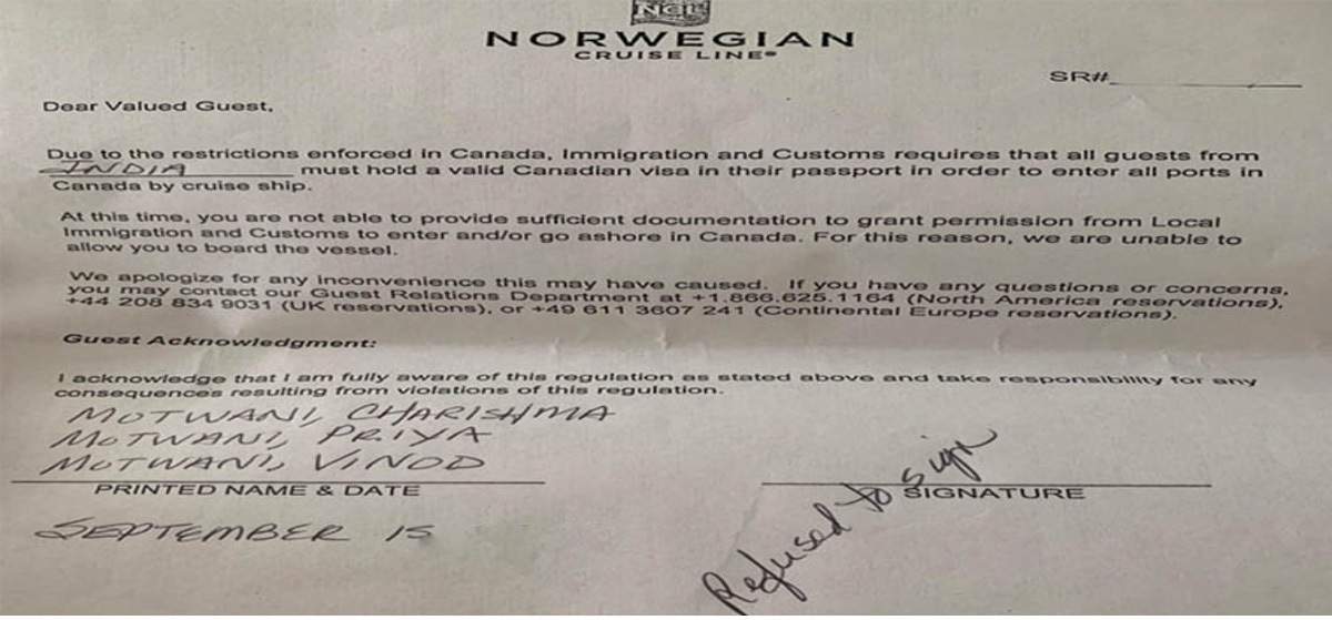 Norwegian Cruise Line denied the family boarding for having the wrong ID to take the cruise. 