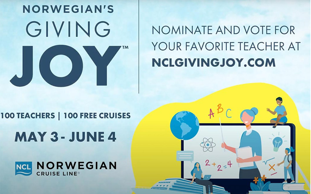 The announcement of NCL's Giving Joy contest in May 2021.