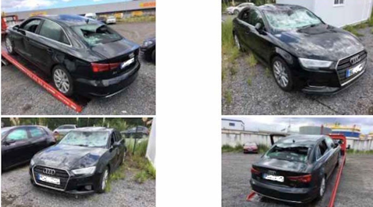 This is what the rental car looked like after it was pulled from the ocean. 