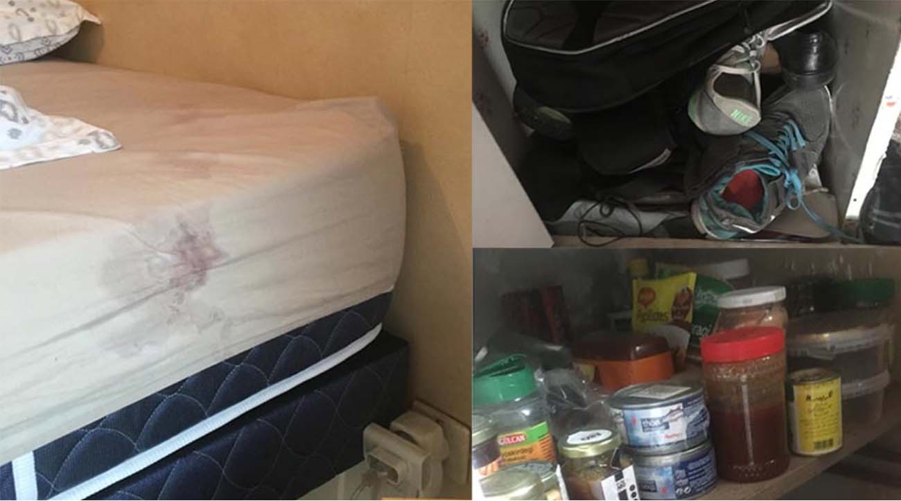 This collage of disgusting photos of this Airbnb vacation rental show why any guest would hate this place. It's filthy and disorganized. This traveler is owed a refund. 