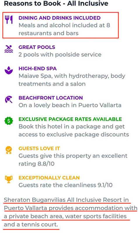 An all-inclusive should have the "inclusive" features that it advertises on Priceline.