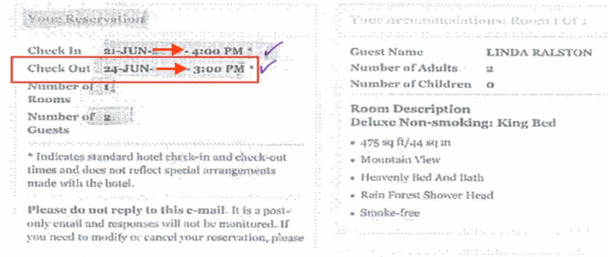 The guest had an invitation for a late check out from the hotel, so why did it then bill her in error for an extra day?