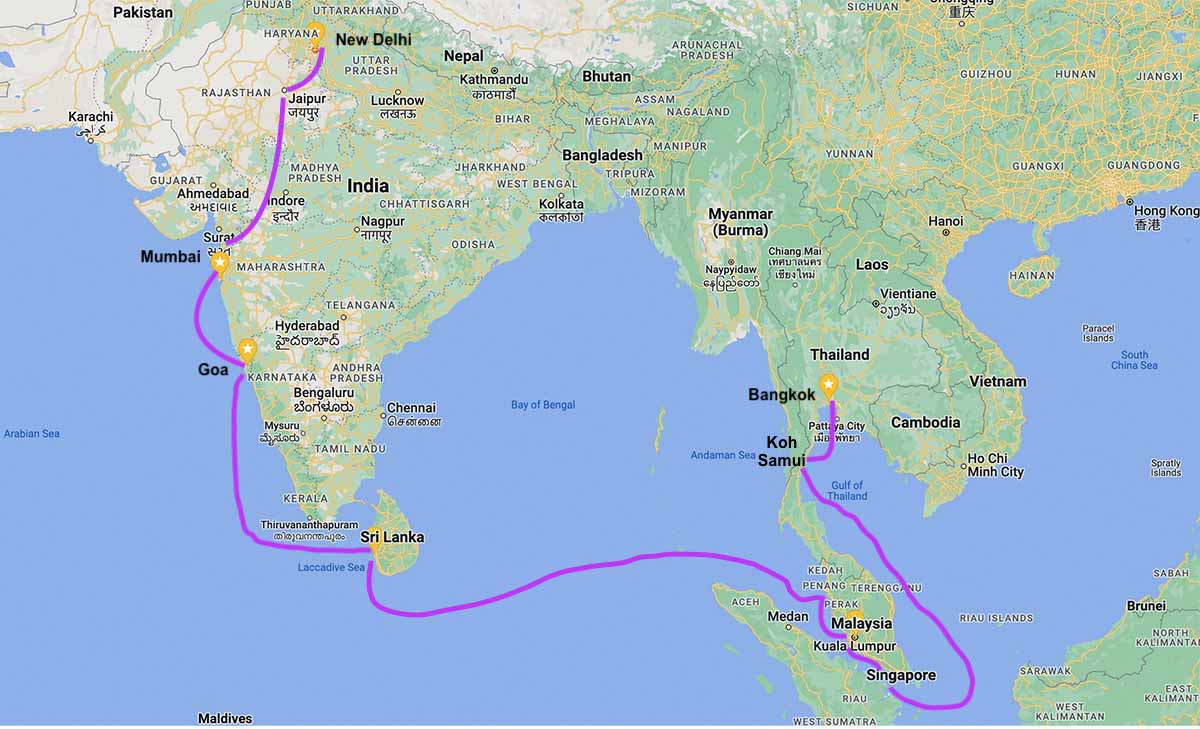 Viking cruise bucket list itinerary: Bay of Bengal.