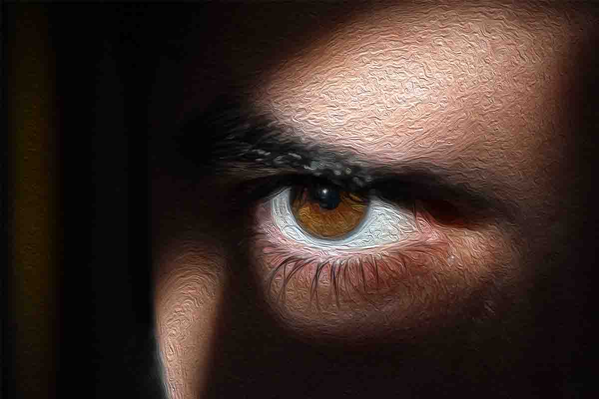 Thrifty rental car is watching you, A big brown eye represents the car rental company spying on its customers