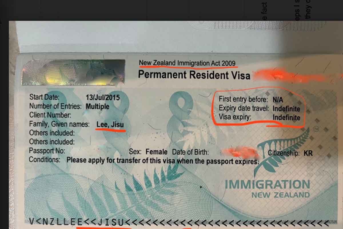 More proof that the Alaska Airlines passenger was denied boarding in error: A Permanent Resident Visa from New Zealand in her passport.