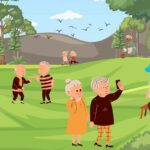 Elderly people enjoying the outdoors, New rules for Medicare Advantage plans will benefit seniors, colorful outdoor scene with active seniors.
