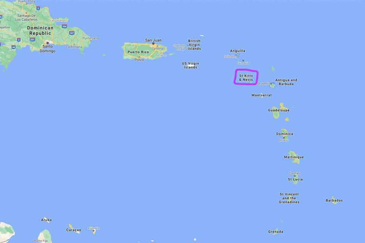 Caribbean map, cruise ship itinerary