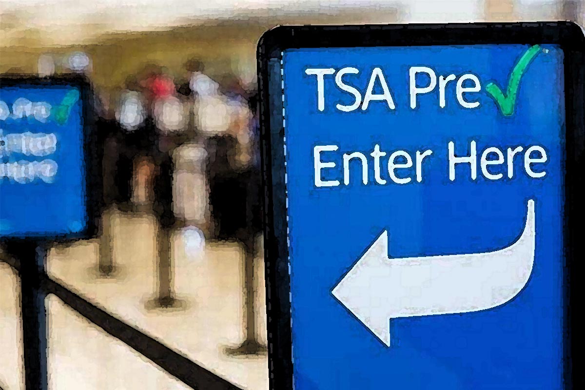 TSA Precheck sign at the airport.