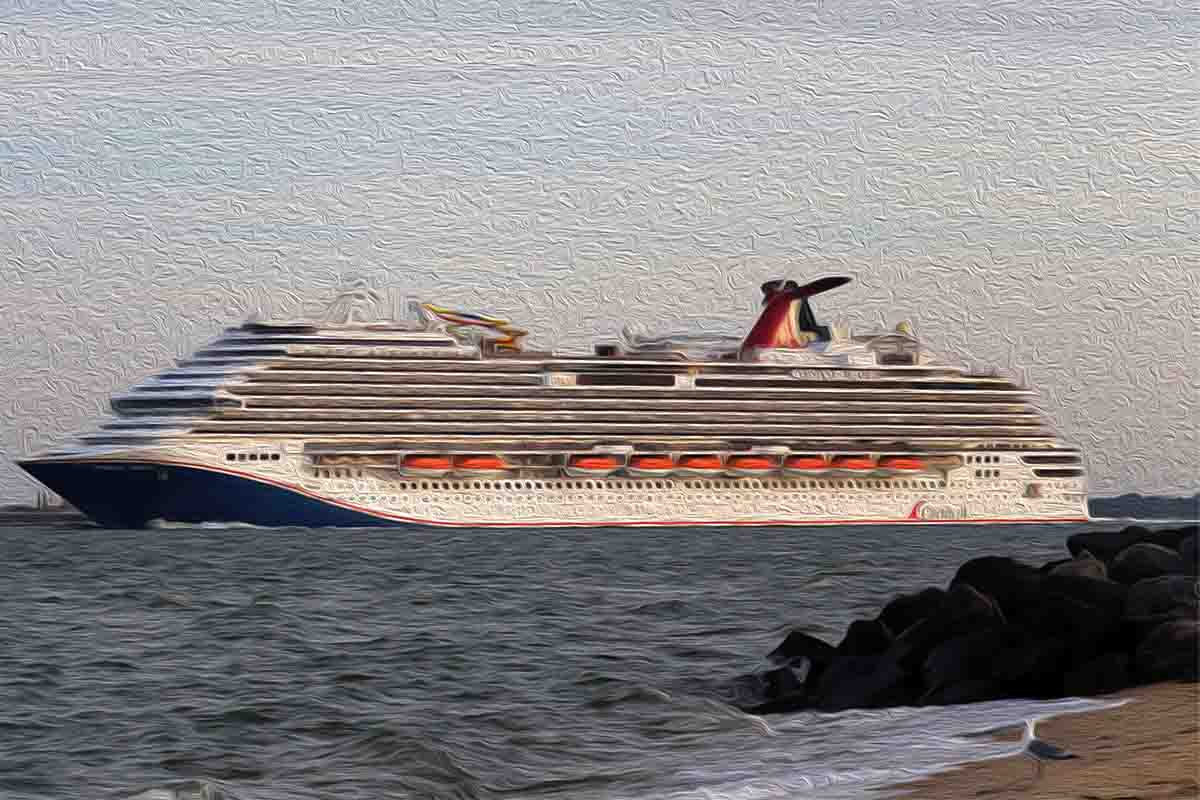 Carnival Cruise Line ship, cruise ship on the ocean.