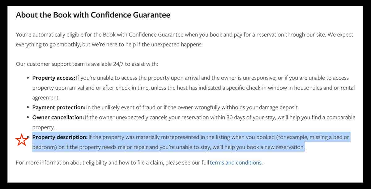 Vrbo refund guidelines, Vrbo Book with Confidence Guarantee