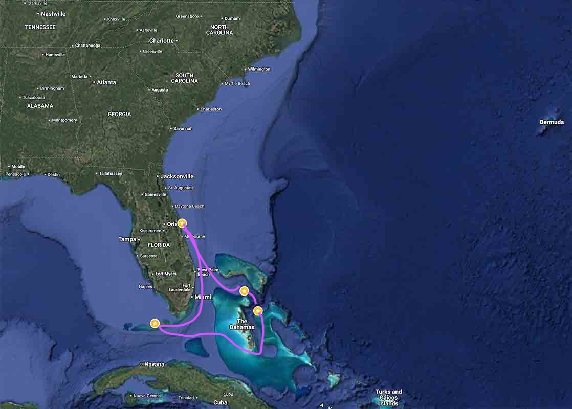 Celebrity cruise to the Bahamas The itinerary of Celebrity Equinox, the cruise ship sailed from Port Canaveral to Key West and The Bahamas.
