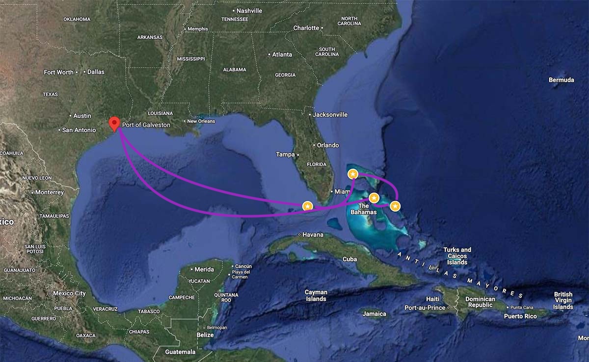Carnival Dream itinerary Cruise itinerary, Cruise passengers need a passport or an Enhanced ID to cruise, Caribbean cruise