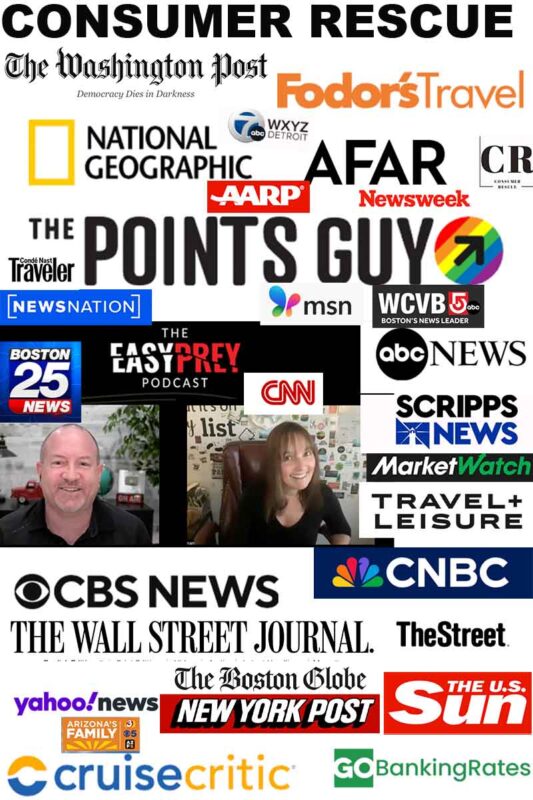 Media outlets citing Consumer Rescue, CNN, The Washington Post, The Wall Street Journal, Media citations, Michelle Couch-Friedman in the media