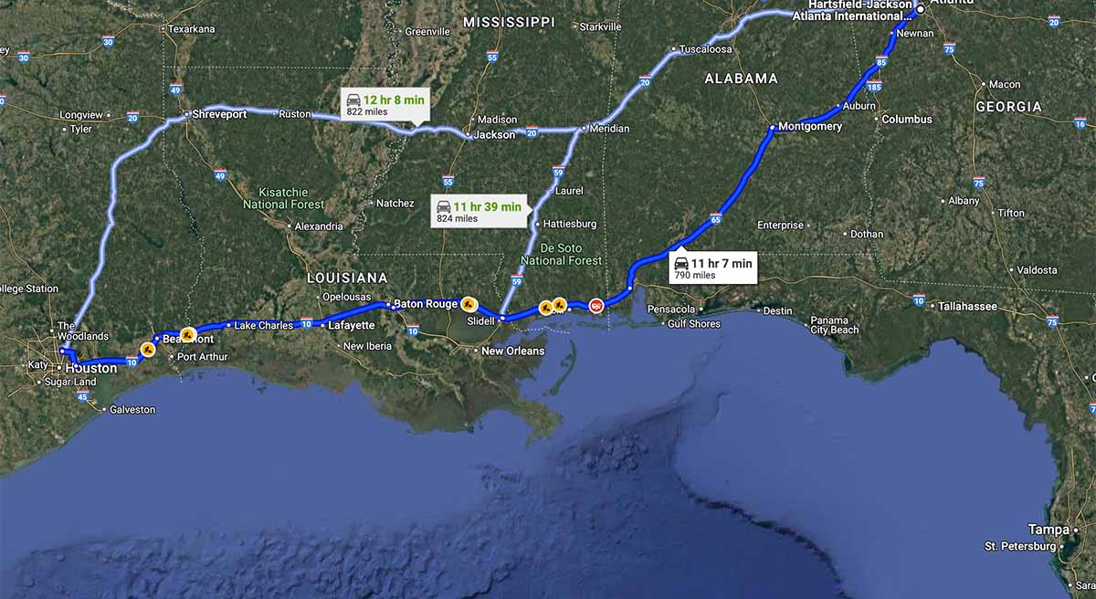 One-way Avis car rental disaster A one-way car rental reservation, driving an Avis rental car from Houston to Atlanta