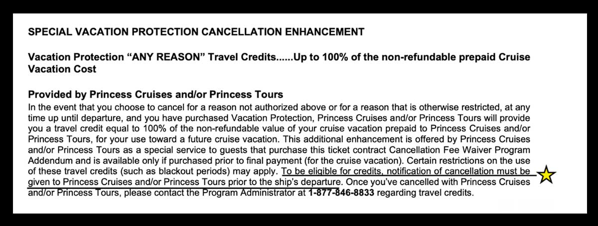 Princess Protection plan Princess Vacation Protection -- Cancel for Any Reason benefit
