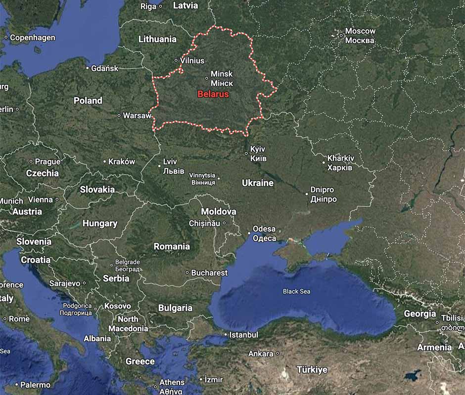 Location of Belarus Where is Belarus? This shows the location of Belarus