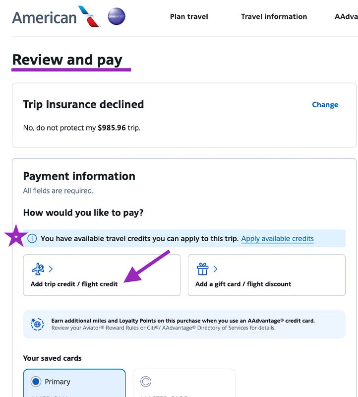 How AAdvantage members can find their American Airlines travel credit