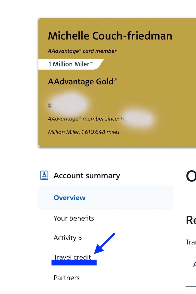 How to find your American Airlines travel credit