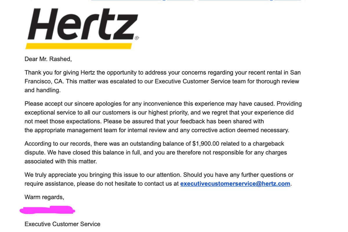 Finally, an apology: Hertz agrees that LDW covers towing, storage, and impound.