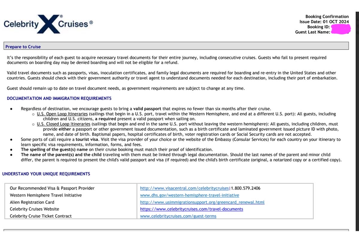 Celebrity Cruises makes it easy for its passengers to research what they need to board the ship. 