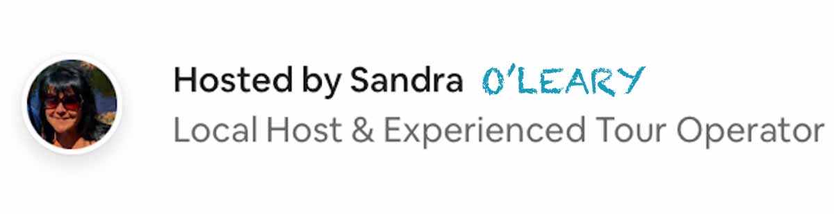 Sandra O'Leary's face is on the Airbnb Experience.